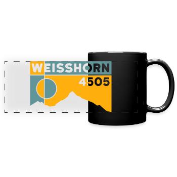 Weisshorn Valais - Full Colour Panoramic Mug - black - Front