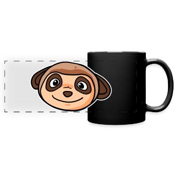 Meerkat Animal Head - Full Colour Panoramic Mug - black - Front