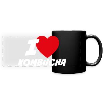 Ich liebe Kombucha - Panorama-Tasse farbig - Schwarz - Vorne