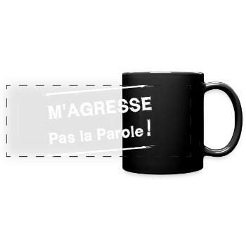 DON'T ATTACK ME THE WORD! (white) - Full Colour Panoramic Mug - black - Front