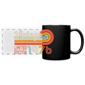 1976 anniversaire 1976 50 ans - Mug panoramique uni - noir - Devant