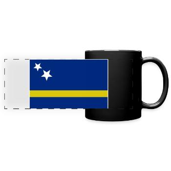 Drapeau de Curaçao - Mug panoramique uni - noir - Devant