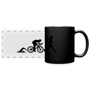 Triathlon Sport Competition - Full Colour Panoramic Mug - black - Front