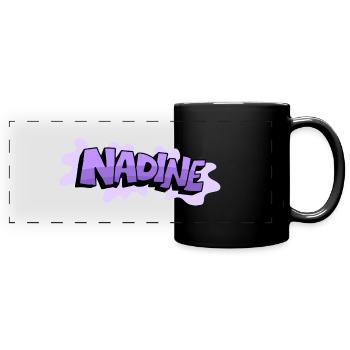 Grafitti Name Nadine - Panorama-Tasse farbig - Schwarz - Vorne