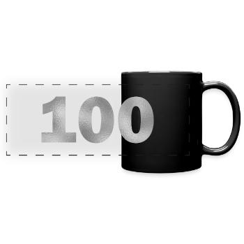 Geburtstag 100 Jahre - Panorama-Tasse farbig - Schwarz - Vorne