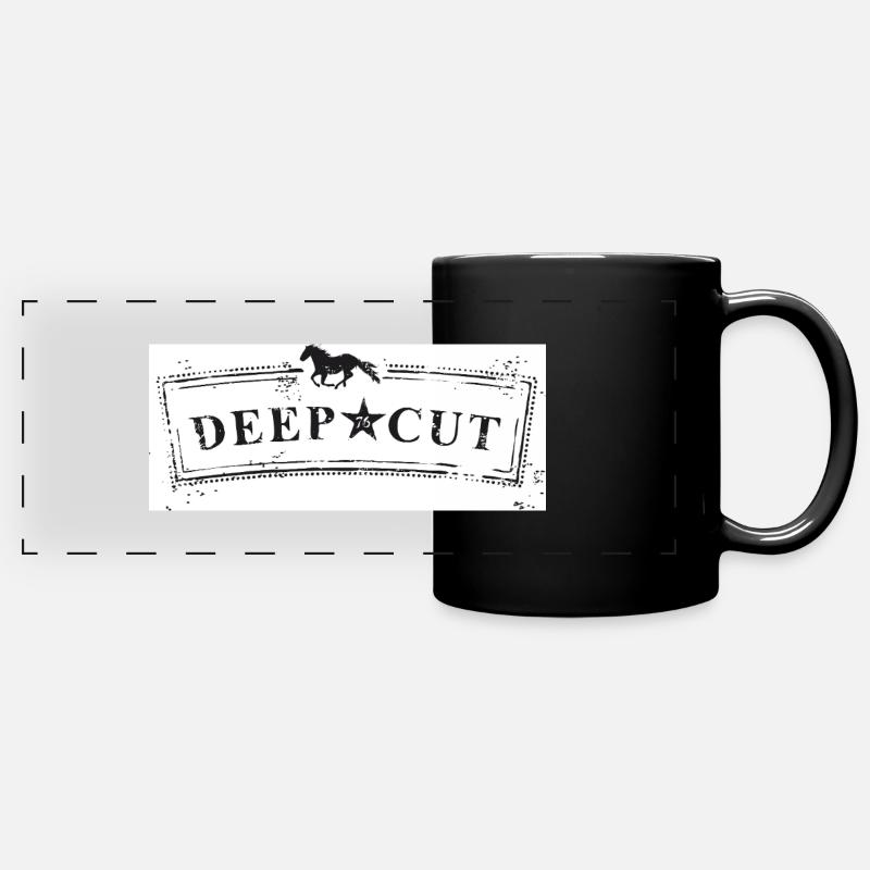 deep cut schild neu - Panorama-Tasse farbig - Schwarz