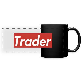 Trader trading - Full Colour Panoramic Mug - black - Front