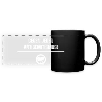 Gegen jeden Antisemitimus!- Zeug - Panorama-Tasse farbig - Schwarz - Vorne