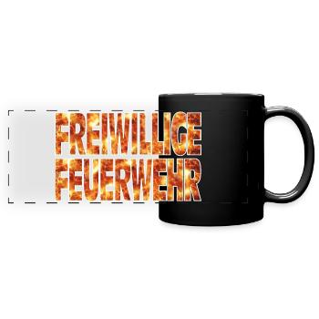 Freiwillige Feuerwehr - Panorama-Tasse farbig - Schwarz - Vorne