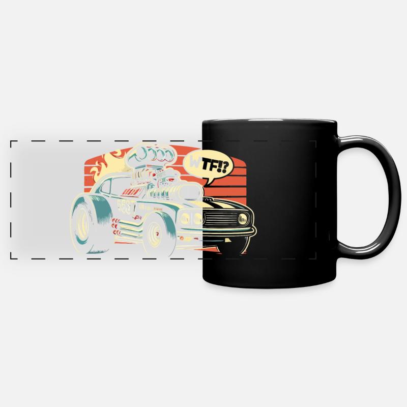 Course de voitures de dragsters - Cadeau pour les fans de sport automobile ! - Mug panoramique uni - noir