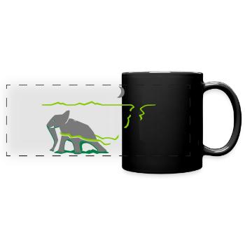 Il y a encore quelque chose derrière l’horizon. - Mug panoramique uni - noir - Devant