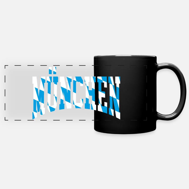 München - Panorama-Tasse farbig - Schwarz