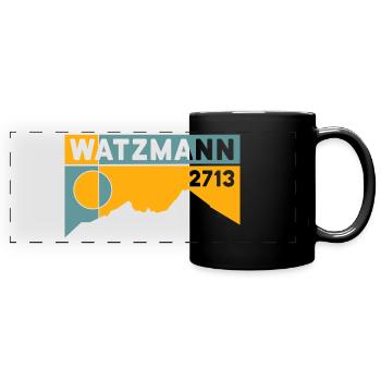 Watzmann Mountain Crossing Hiking Berchtesgaden - Full Colour Panoramic Mug - black - Front