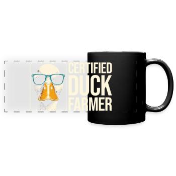 Éleveur de canards certifié - Cadeau d’amoureux des canards - Mug panoramique uni - noir - Devant