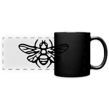 Biene Honigbiene Bienen Zeichnung Illustration - Panorama-Tasse farbig - Schwarz - Vorne