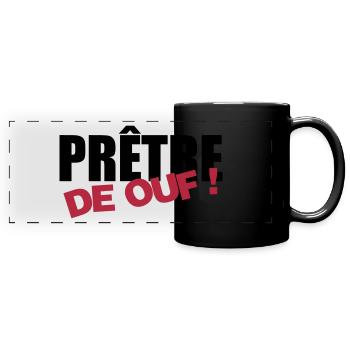 Priest Priester Prêtre Religion Cross Croix God - Full Colour Panoramic Mug - black - Front