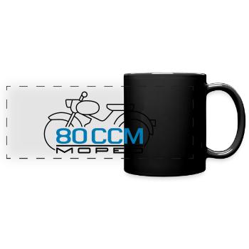 Moped Sparrow 80cc emblem - Full Colour Panoramic Mug - black - Front