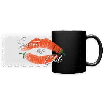 Kussmund Hot - Sweet as Chili - Full Colour Panoramic Mug - black - Front