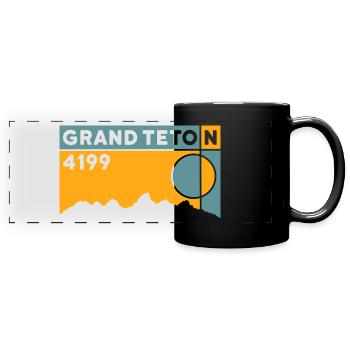 Grand Teton Finisher Wyoming Mountain randonnée souvenir - Mug panoramique uni - noir - Devant