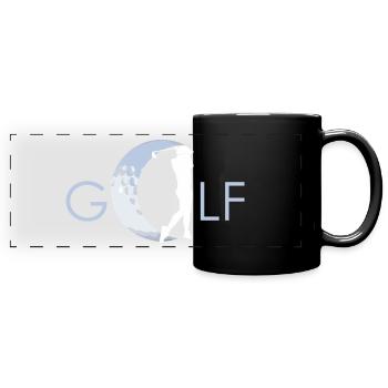 Motiv Golf dein Sport - Panorama-Tasse farbig - Schwarz - Vorne