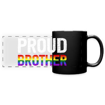 Proud Brother - Panorama-Tasse farbig - Schwarz - Vorne
