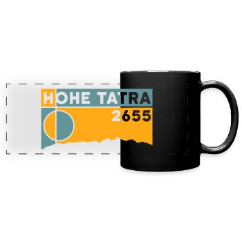 Hautes Carpates Randonnée Carte Souvenir Ours - Mug panoramique uni - noir - Devant