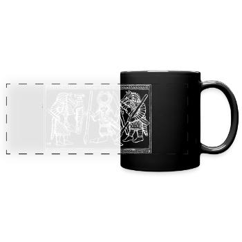 Wolfskrieger Waffentanz - Panorama-Tasse farbig - Schwarz - Vorne