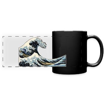 The Wave | Die Welle | Katsushika Hokusai - Panorama-Tasse farbig - Schwarz - Vorne