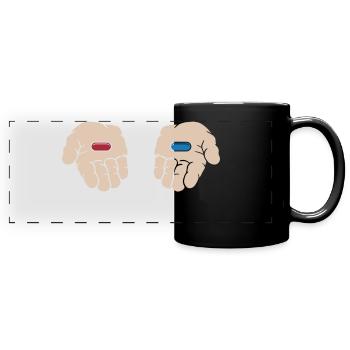 Pilule Rouge Pilule Bleue - Mug panoramique uni - noir - Devant