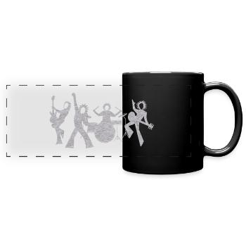 LETS ROCK, GROUPE DE ROCK MUSICIEN T-SHIRT MUSICAL - Mug panoramique uni - noir - Devant