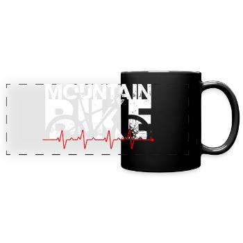 Mountainbike-Beat - Panorama-Tasse farbig - Schwarz - Vorne