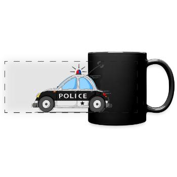 Polizeiauto Police Schwarz - Panorama-Tasse farbig - Schwarz - Vorne