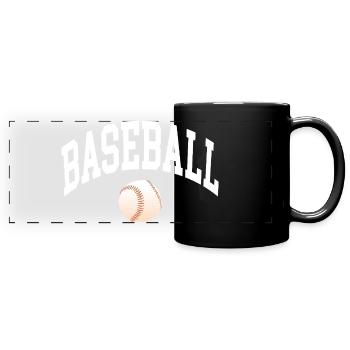 Baseball - Panorama-Tasse farbig - Schwarz - Vorne