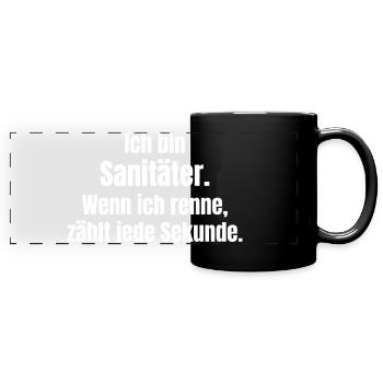 Sanitäter Sprint - Panorama-Tasse farbig - Schwarz - Vorne