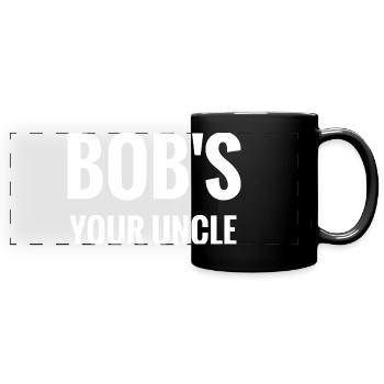 Bob's Dein Onkel fette Typografie - Panorama-Tasse farbig - Schwarz - Vorne