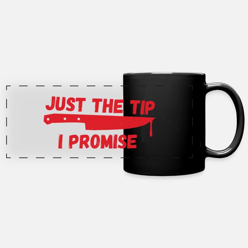 Just The Tip Funny Halloween Horror Design - Full Colour Panoramic Mug - black
