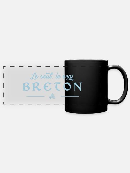 Le seul, le vrai Breton - Mug panoramique uni - noir