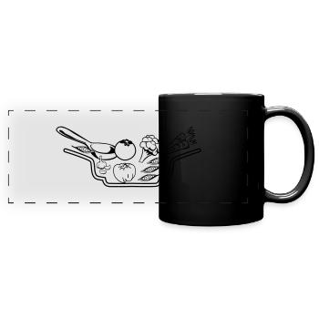 gemüse teller suppe - Panorama-Tasse farbig - Schwarz - Vorne