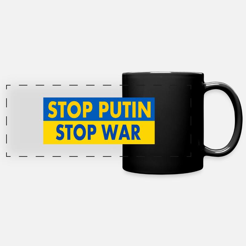 Stop war - Full Colour Panoramic Mug - black