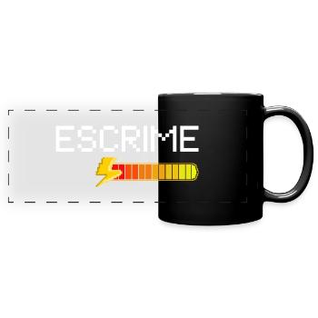 Fencing Pixel Art - Panorama-Tasse farbig - Schwarz - Vorne