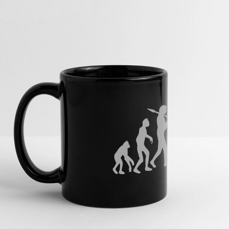 Evolution Papa Tochter Kind Panorama-Tasse farbig