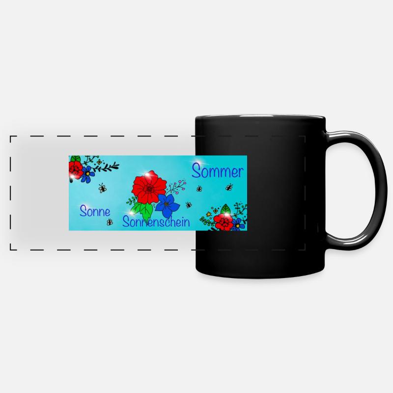 Sommer - Panorama-Tasse farbig - Schwarz