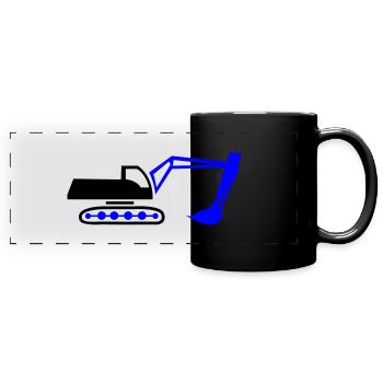 bagger - Panorama-Tasse farbig - Schwarz - Vorne
