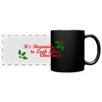 Looks like Christmas - Full Colour Panoramic Mug - black - Front