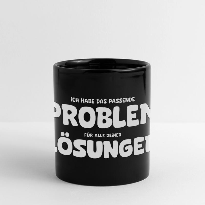 Funny Problem and Solution Saying Full Colour Panoramic Mug