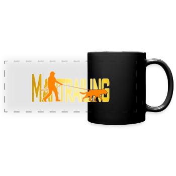Mantrailing Orange/gold - Panorama-Tasse farbig - Schwarz - Vorne