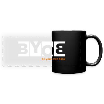 Be your own bank - Full Colour Panoramic Mug - black - Front