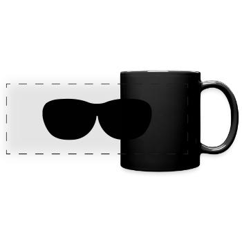 Lunettes de soleil Lunettes Nerd Lunettes Vecteur - Mug panoramique uni - noir - Devant