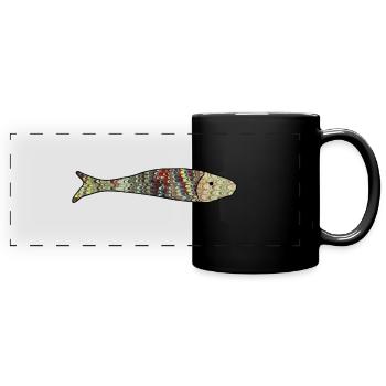 Fish - Fisch - Jesus Christus - Panorama-Tasse farbig - Schwarz - Vorne