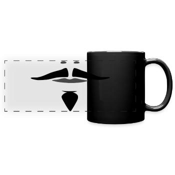 Musketier D'Artagnan Schnurrbart Schwarze Barbichette - Panorama-Tasse farbig - Schwarz - Vorne